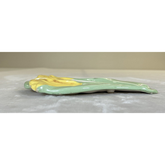 Vtg Yellow Tulip Double Spoon Rest 1975 Holland Mold Handpainted Initialed Chrty - Picture 5 of 11